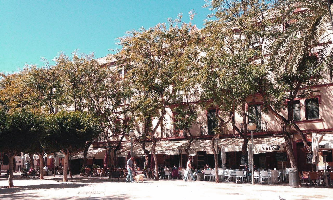 PLAZA DEL PARQUE IN IBIZA, IS A PERFECT PLACE TO MEET FRIENDS
